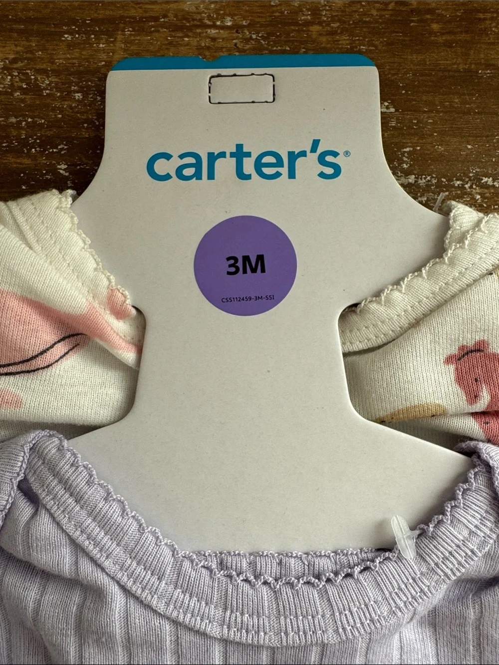 NWT Carter's Baby Girl Lavender Ribbed 2 Piece Bodysuits Outfits Ocean Themed 3M